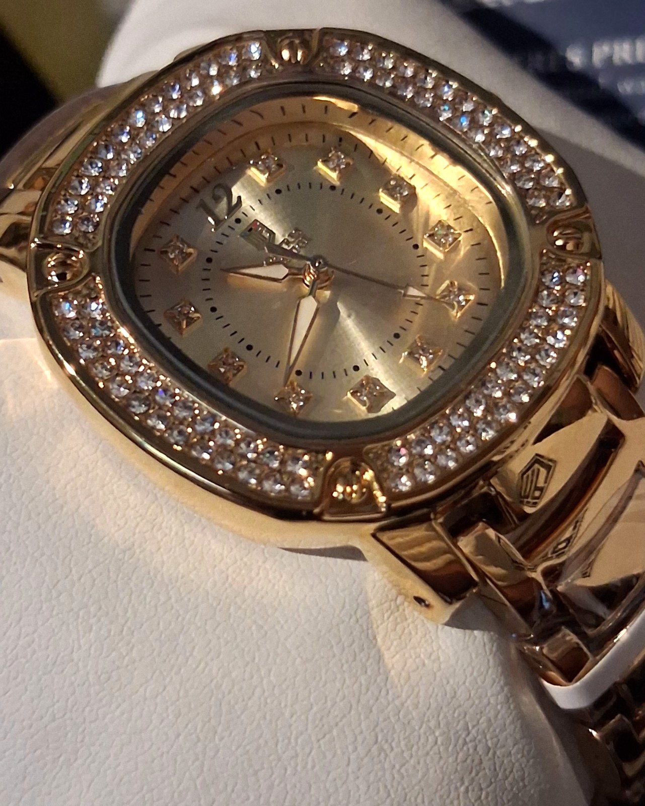 Montres Prestige x Invicta Yellow Gold Pavè Crystal Gemstone Bezel Women’s Watch