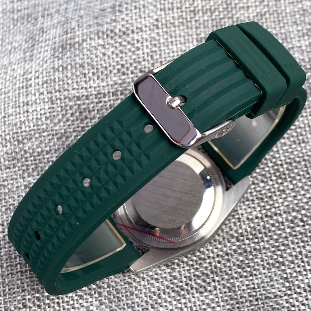 Polished 36mm Tandorio Green Dial NH35A Automatic Mens Watch Sapphire Glass