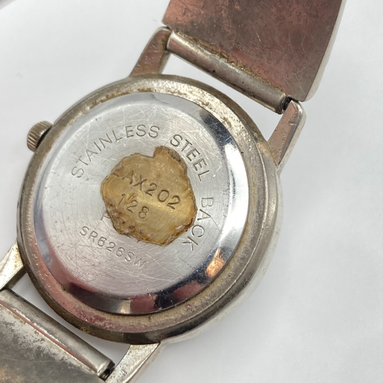 LA Express Womens Watch Abalone Heart 22mm Silver Tone Stretch New Battery 6″