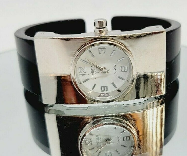 JOAN RIVERS Watch Bracelet band Cuff Black New Battery One Size OSFM