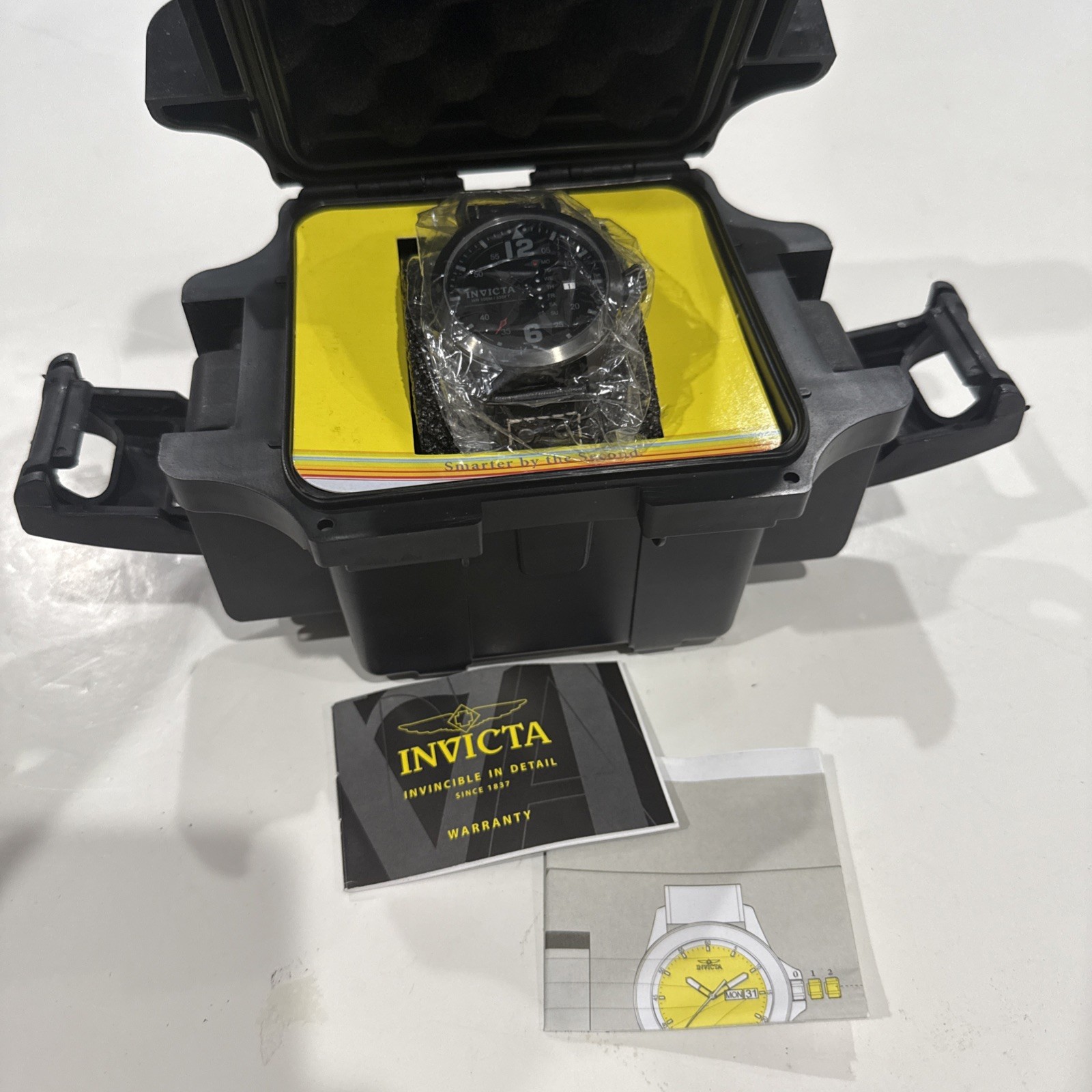 New Invicta I-Force Quartz Watch 45mm Gunmetal SS Leather #22186 Needs Battery