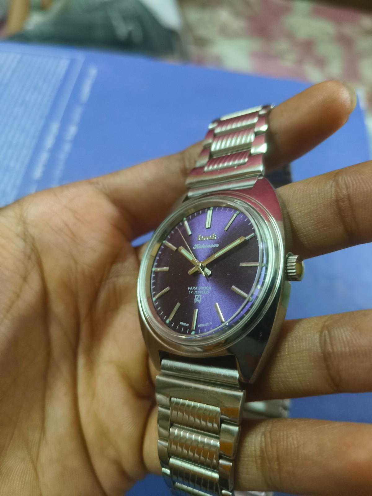 Vintage HMT Kohinoor Purple 17 Jewels Mechanical Hand Winding Men’s Wrist Watch