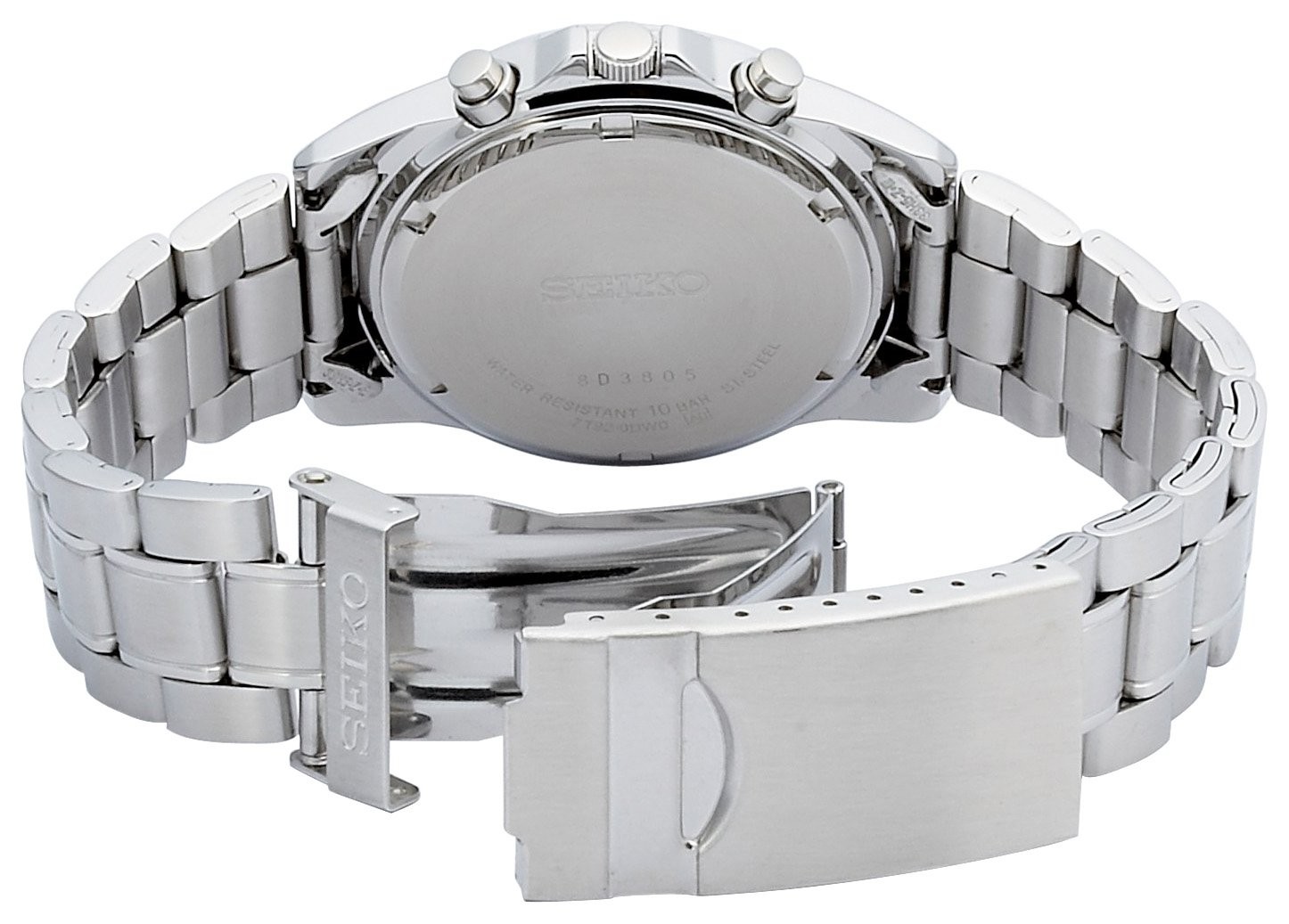Men’s Watch SEIKO Chronograph SND367PC Black Silver New in Box