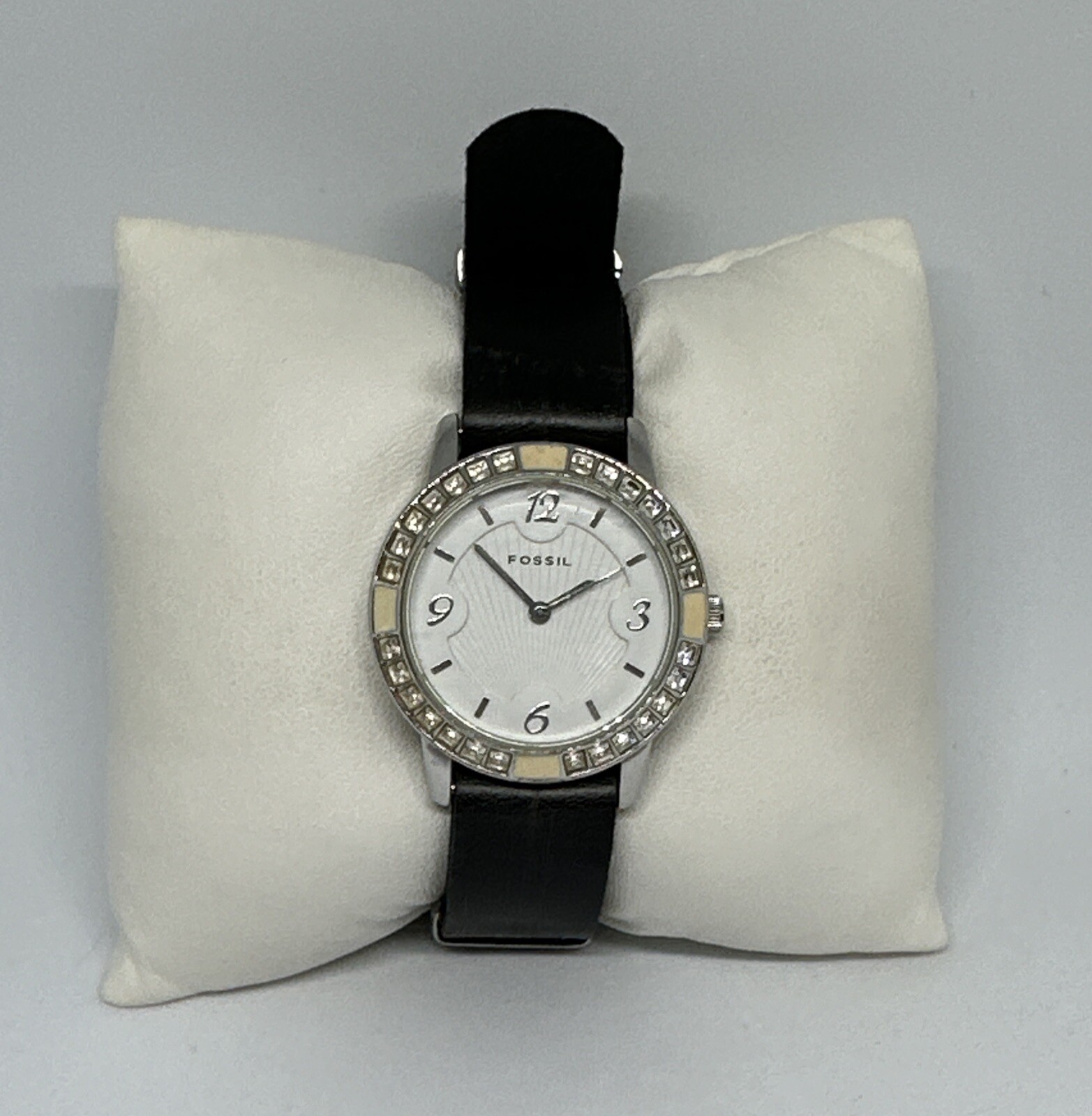 Fossil ES1530 Men’s Black Leather Strap Analog Dial Quartz Wrist Watch HME156