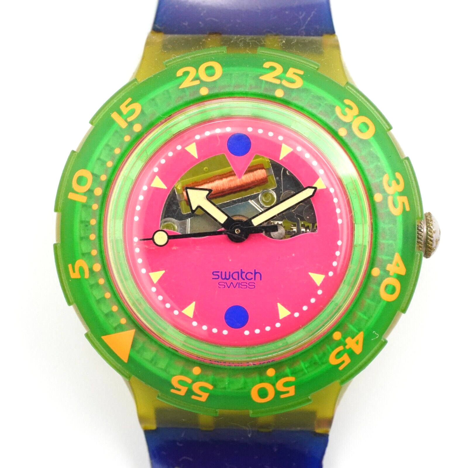 Swatch SCUBA 200 SDN101 HAPPY FISH [NEAR MINT] Vintage 1991 Replaced Batter