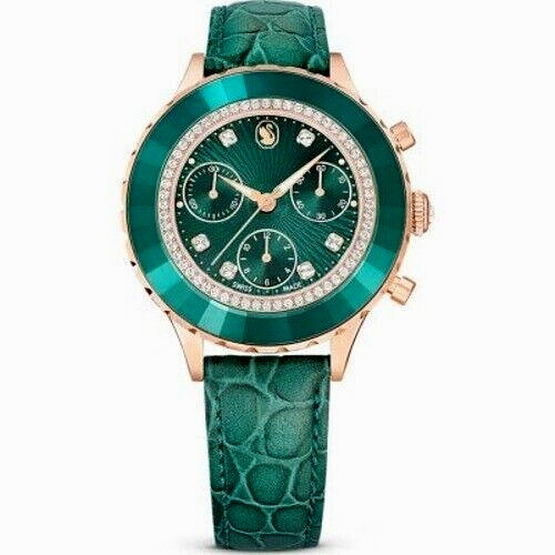 Swarovski 5672931 Octea Chronograph Rose Tone Green Women’s Watch