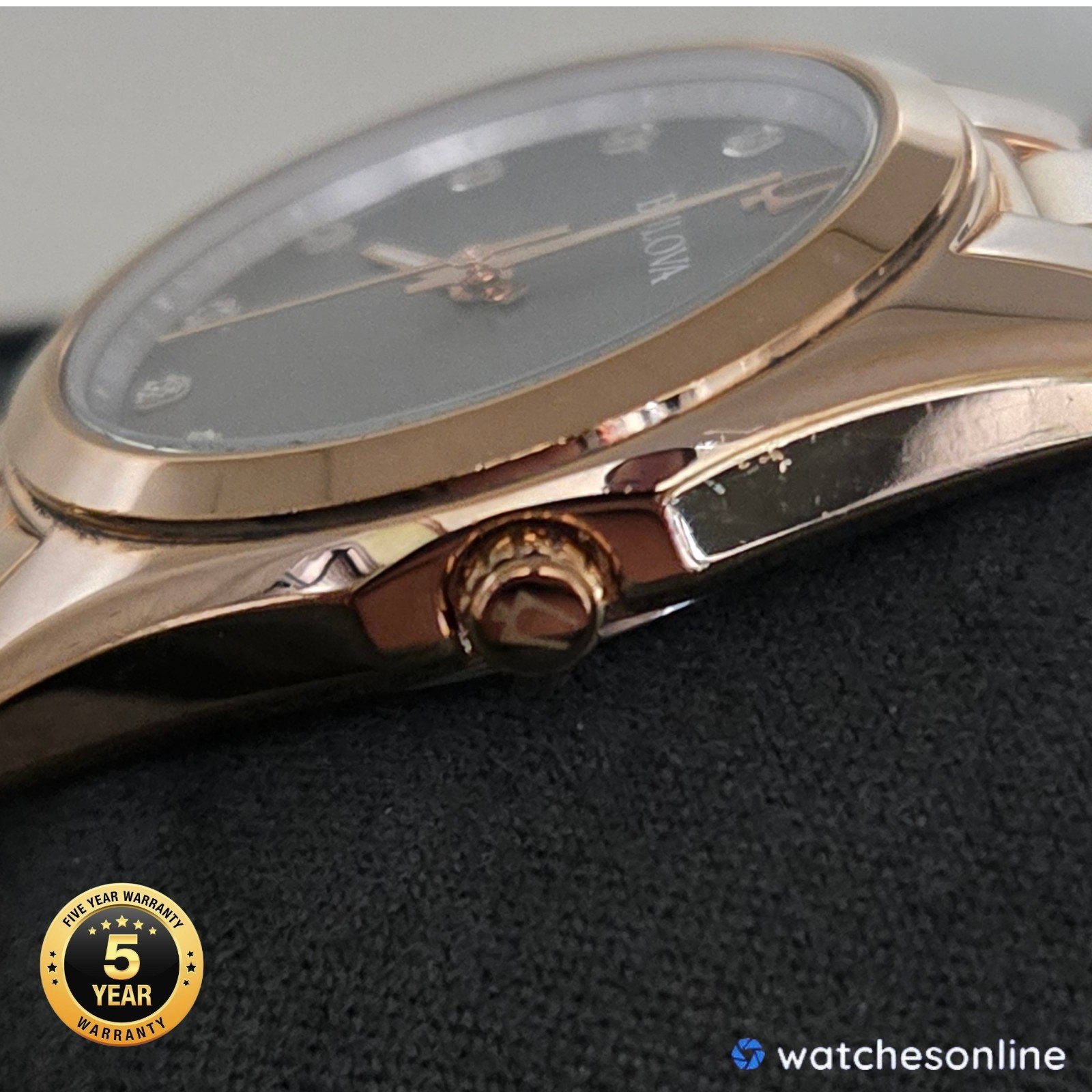 Bulova Surveyor 97P156 Women’s Rose Gold Diamond Dial Watch Store Display