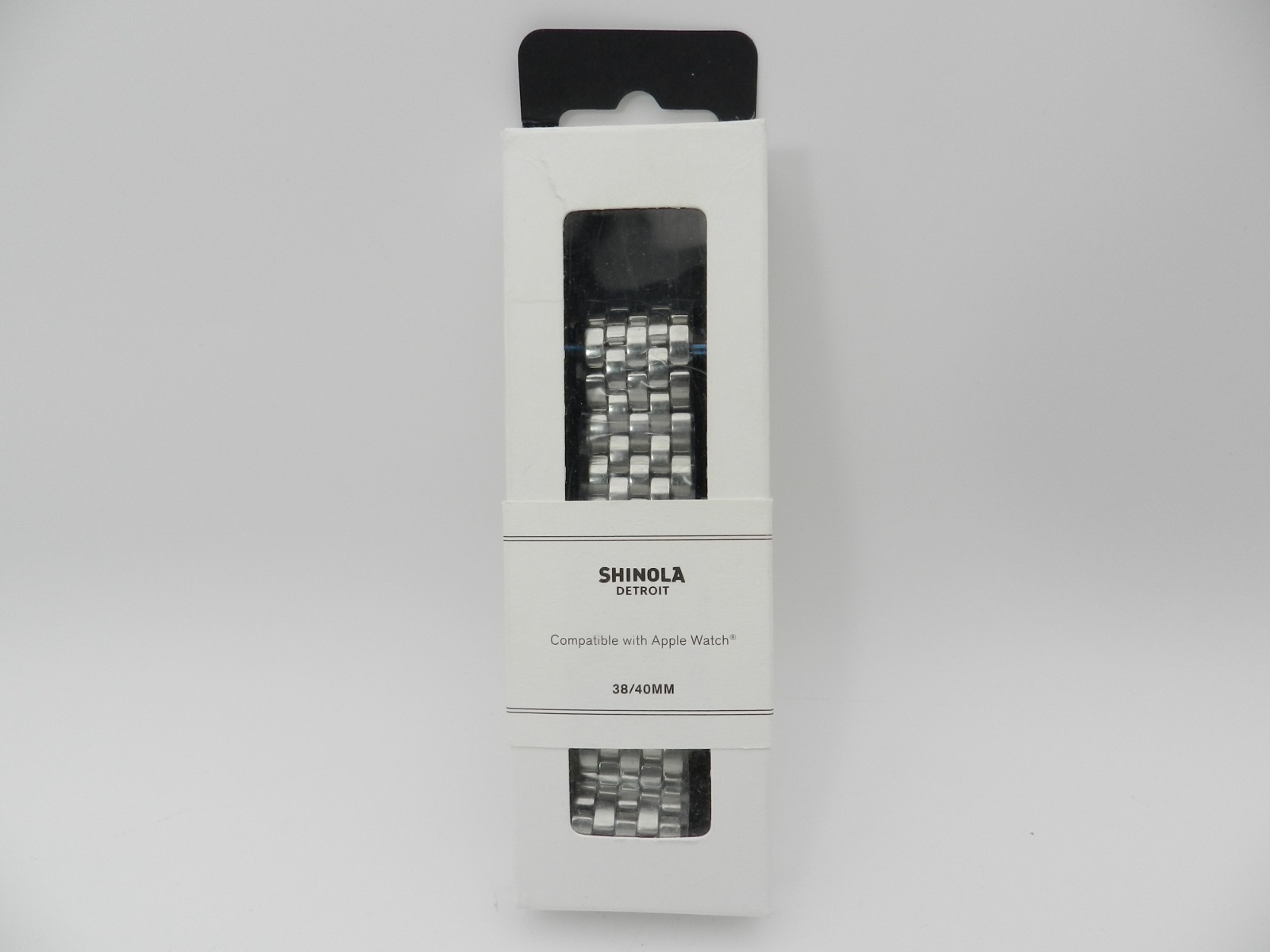 Shinola 5-Link Runwell Apple Watch Bracelet Band in Silver