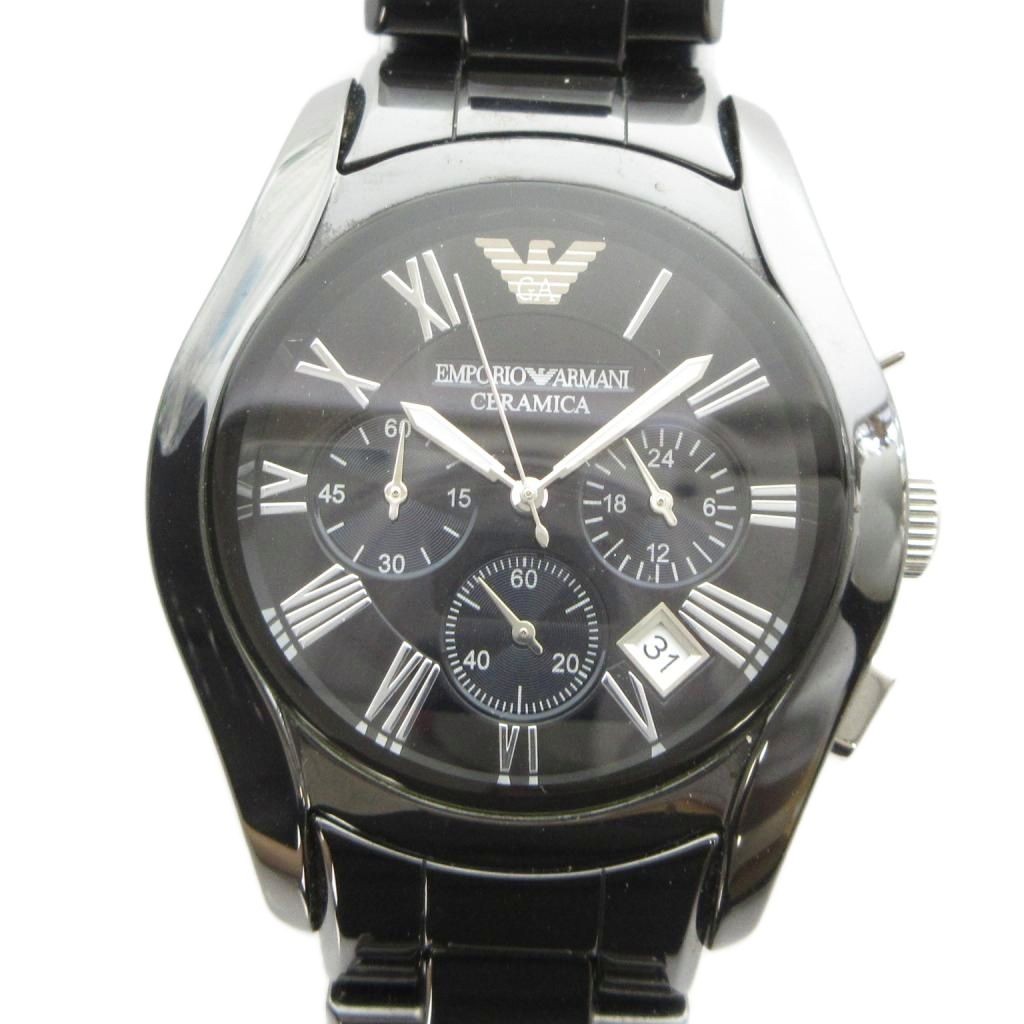 Emporio Armani AR-1400 Men’s Quartz Chronograph Black Steel 35mm Watch