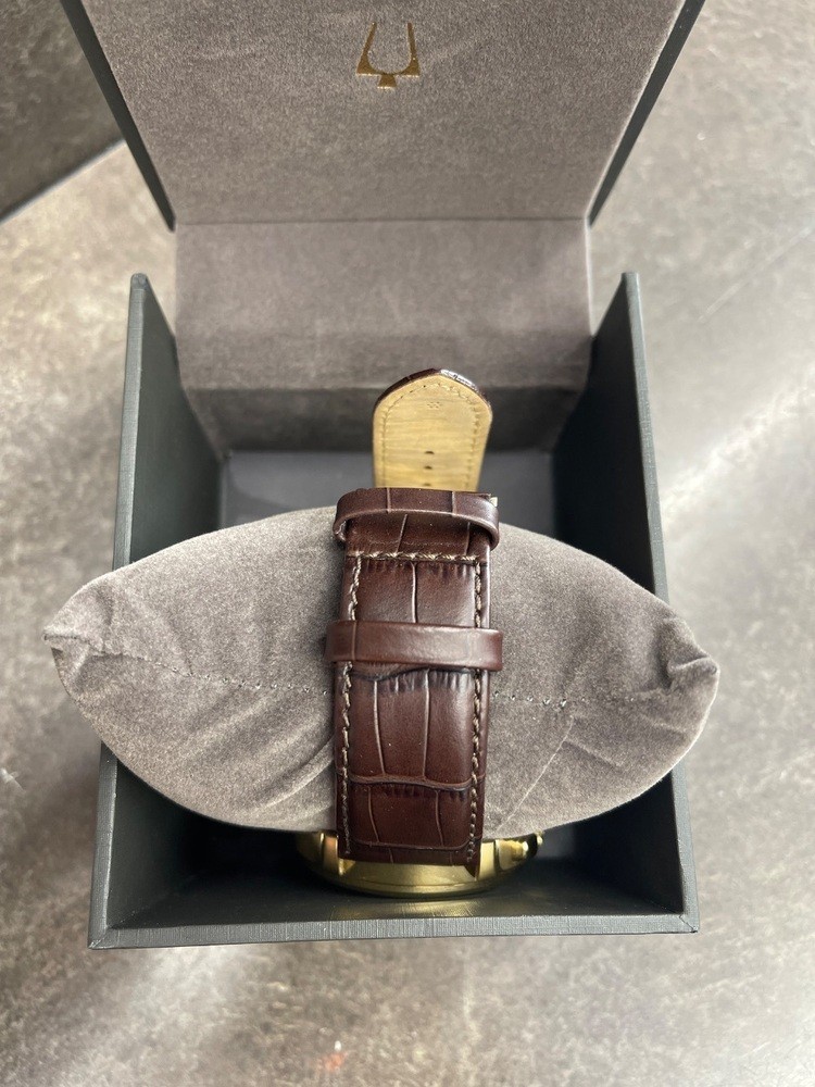 Bulova Men’s Classic Wilton Brown Leather Strap Watch 97B169