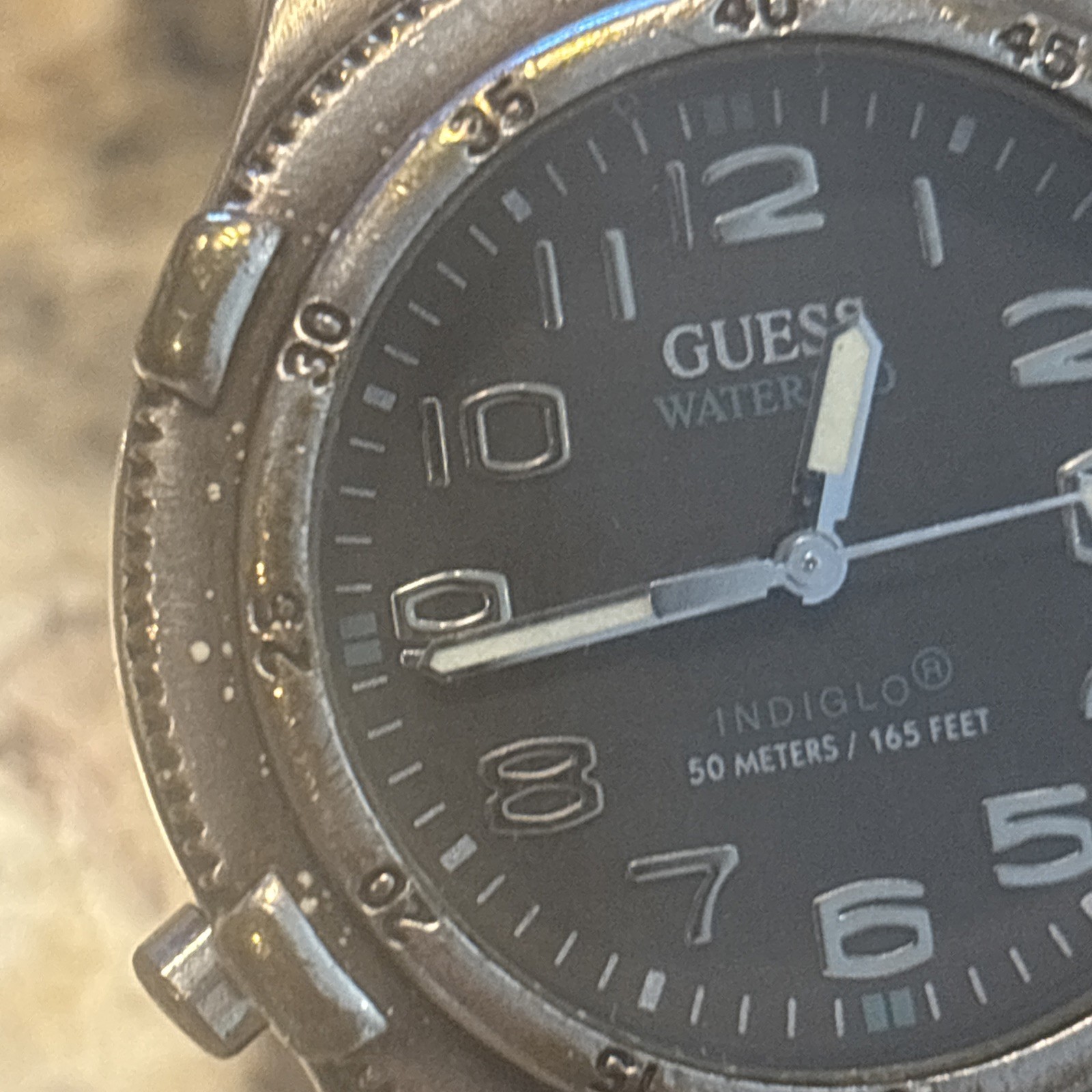 Guess WaterPro Indiglo 50 Meters/165 Feet Quartz Watch Untested & As Is