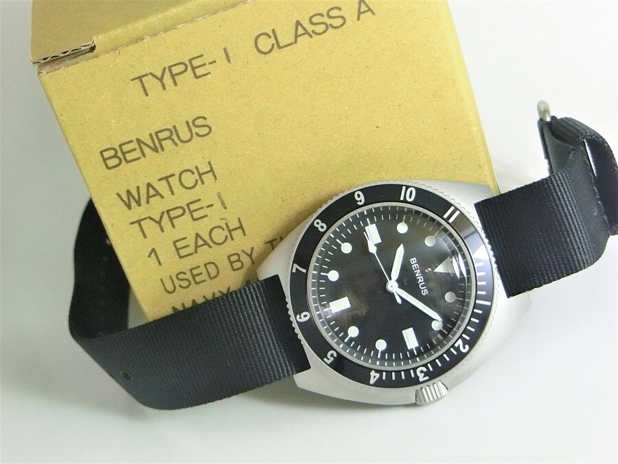BENRUS Military Watch TYPE1 Black Men’s Watch　Brand new　Reprint　1970s