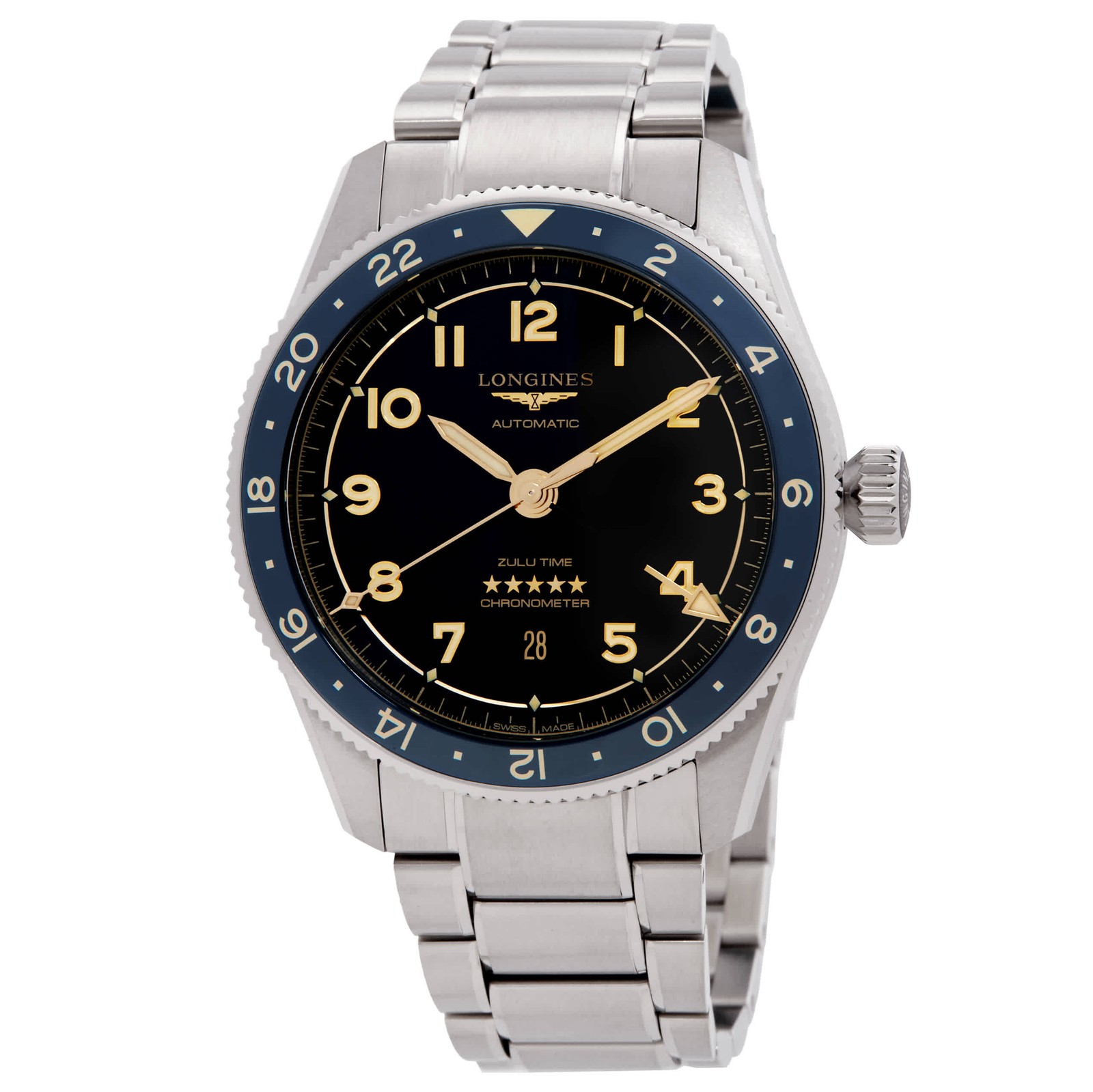 Longines Spirit Zulu Time Automatic Anthracite Dial Men’s Watch L38124606