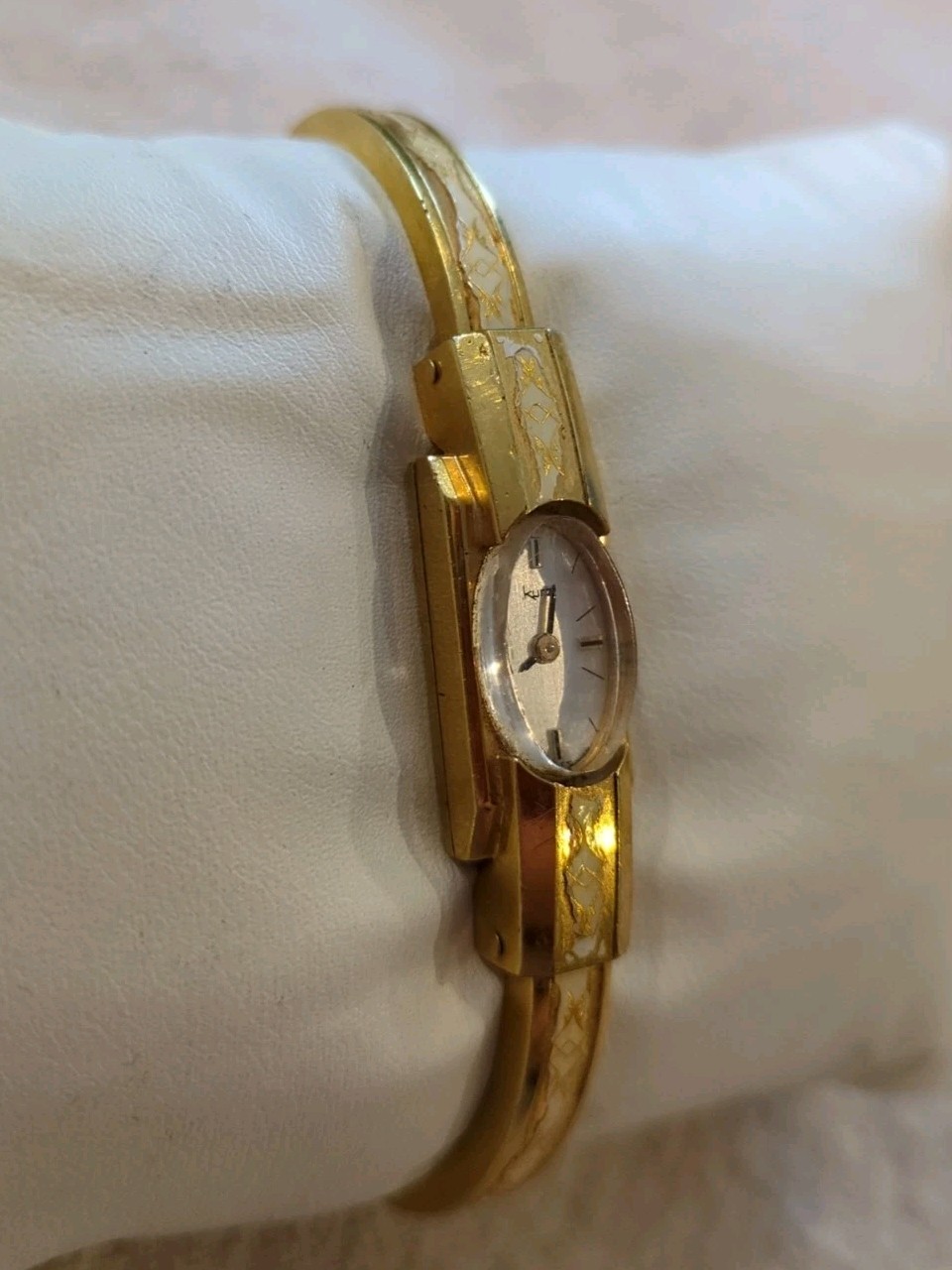 Unique! RARE Kurz 10k Gold Plated Ladies Vintage Dress Watch. Working! Look!!