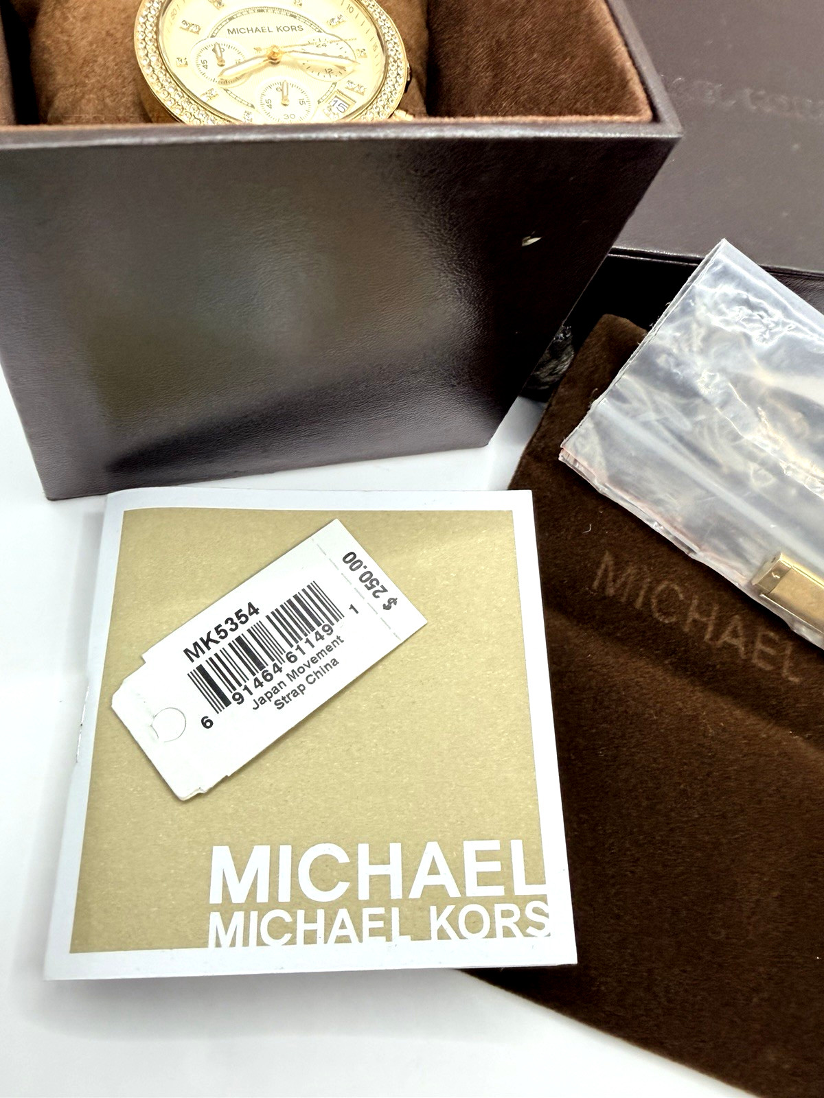 Michael Kors Parker MK5354 Women Gold-Tone Analog Crystal Pave Chronograph Watch