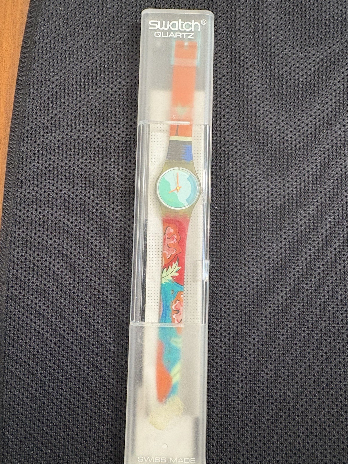 Vintage Swatch Lady Papaya Swing LN113 Watch 1990 NOS New Boxed Quartz Swiss
