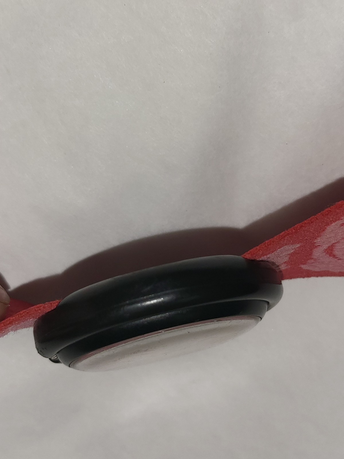 1990 Swatch Pop Shangri Watch Red Pink Velvet Polka Dots One Piece Strap
