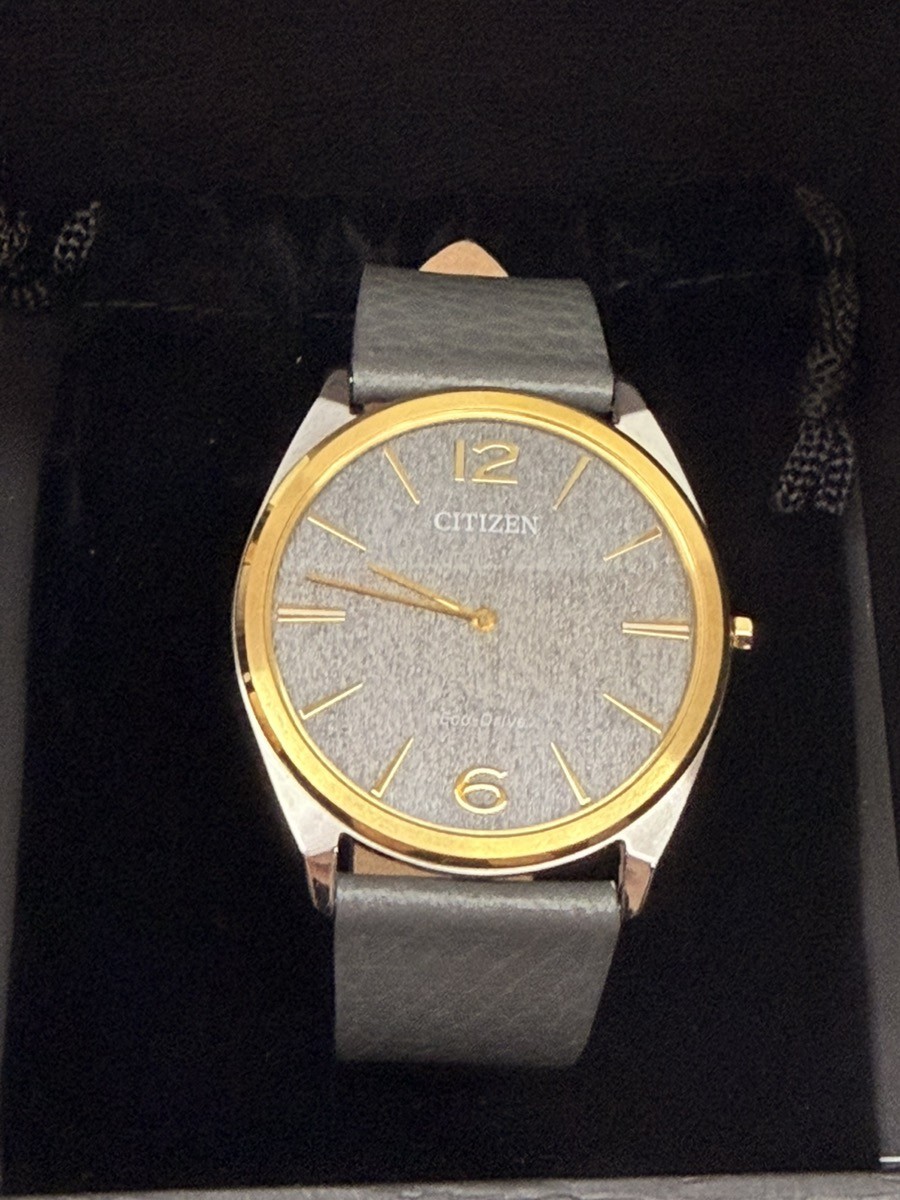 Citizen Men’s Suratto Gray Dial Leather Band Watch – AR3124-07H (AZP030295)