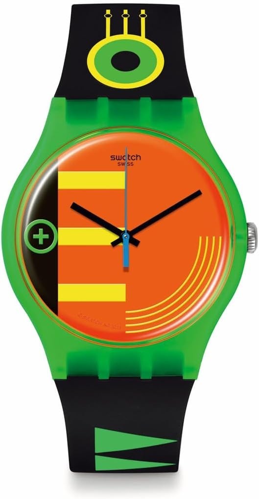 Swatch Neon Rider SO29G106 New Gent Swiss Made Retro Green Resin Quartz Watch RZ