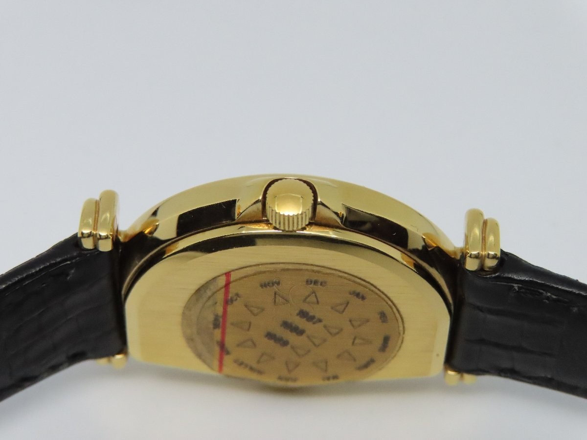Jean D’Eve Sectora Retrograde Gold Plated Quartz Watch Black Leather JPN