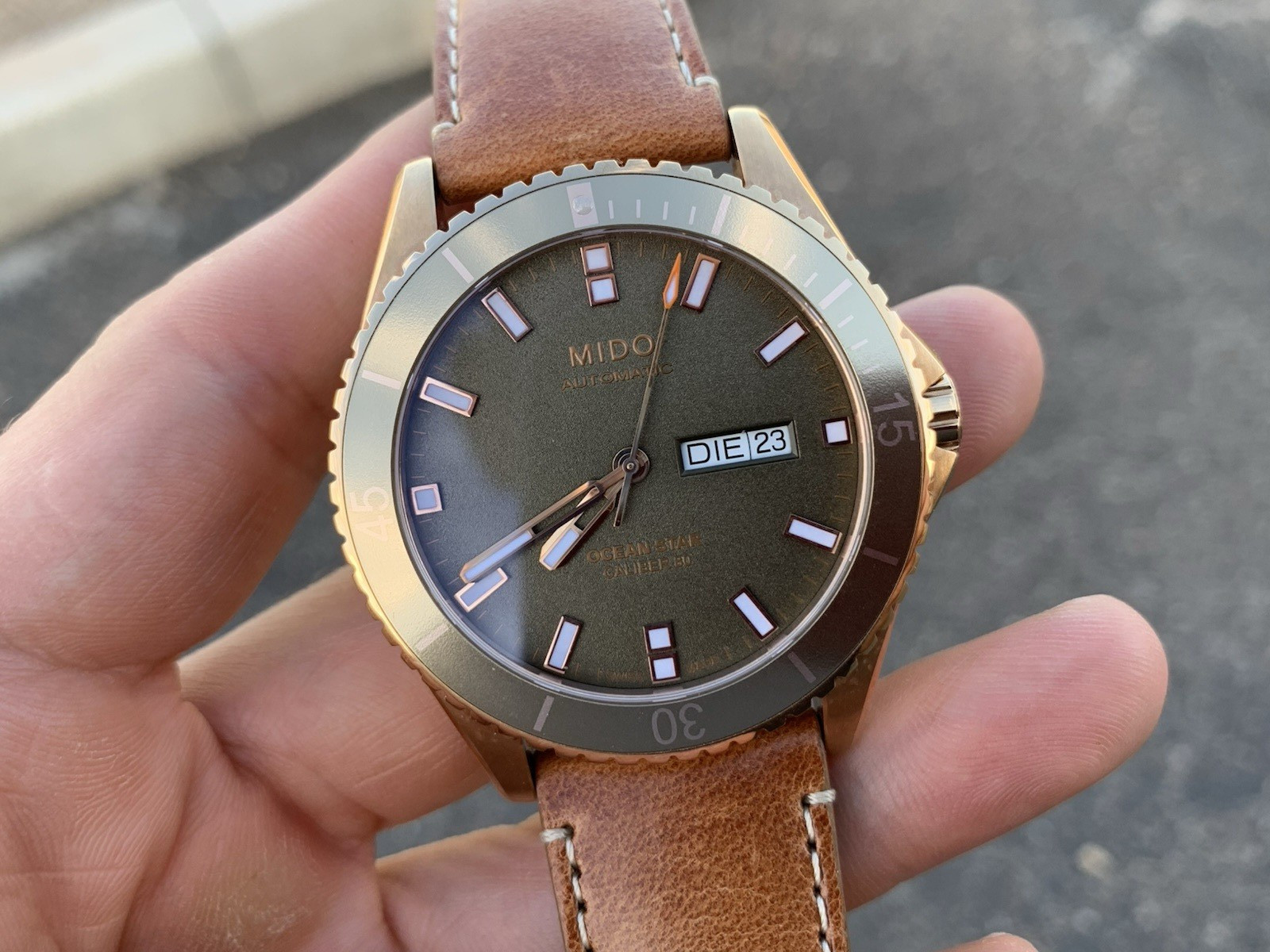 Mido Ocean Star Rose Gold Stanless Steel Green Automatic Watch