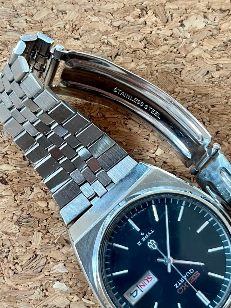 ’76 SEIKO QUARTZ TYPE II Black Genuine Extension