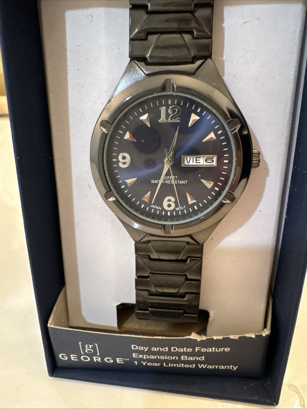 George Men’s Watch Gunmetal Grey Navy Face