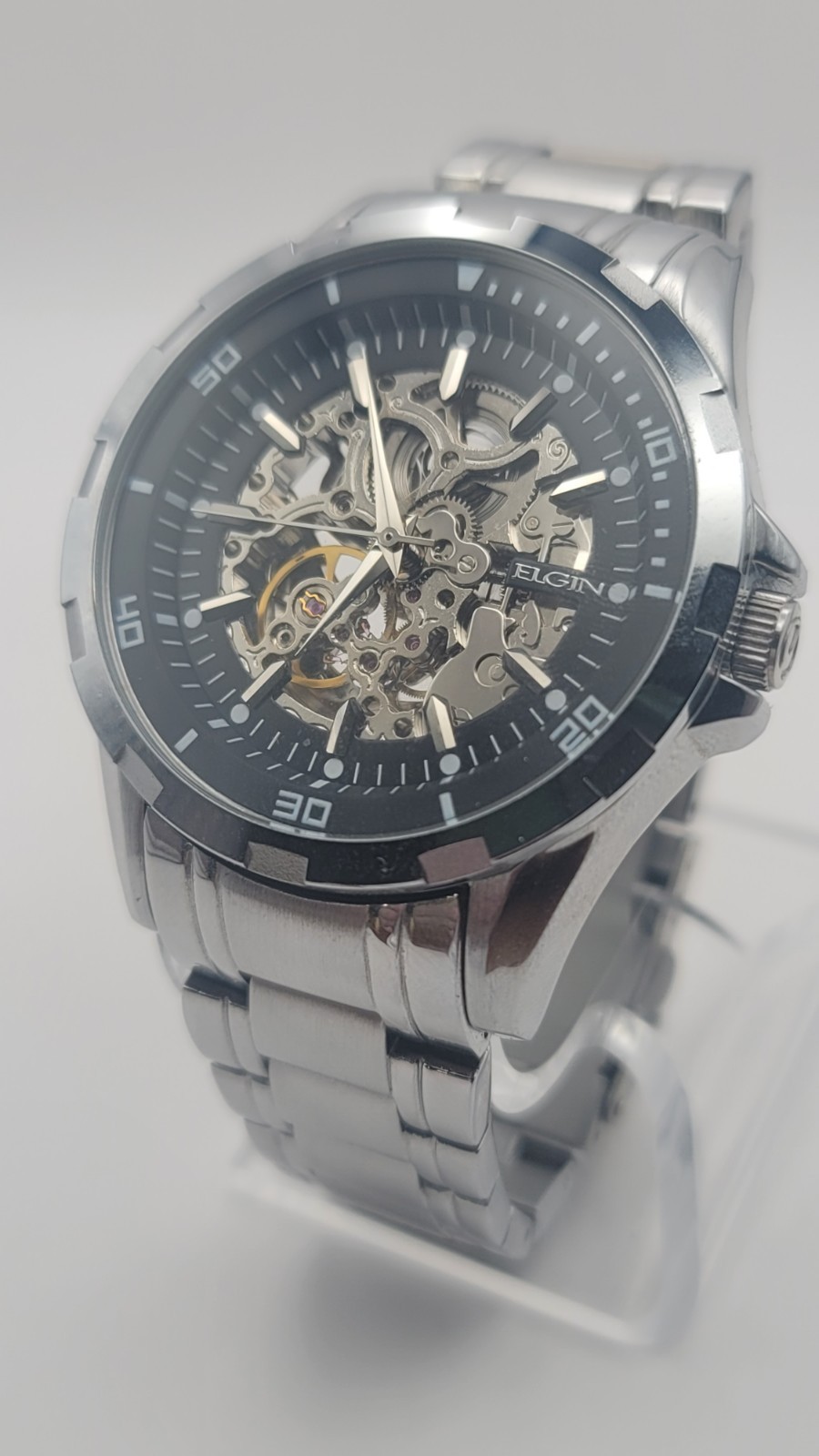 Elgin Skeleton Automatic Watch Men’s FG8030 TY2807 Movement Stainless Steel