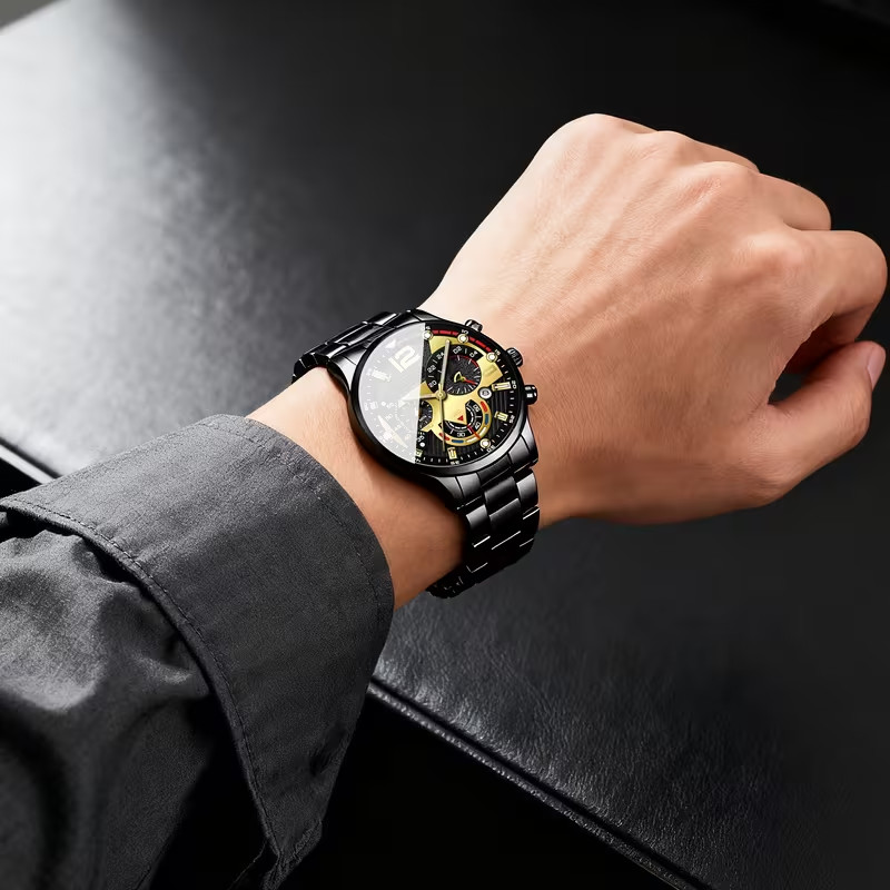 12PCS Men’s Fashion Quartz Watch Set – Business & Casual Style