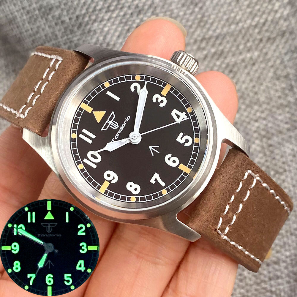 36mm Tandorio Sapphire Glass PT5000 NH35A 200m Diver Pilot Men’s Watch Luminous