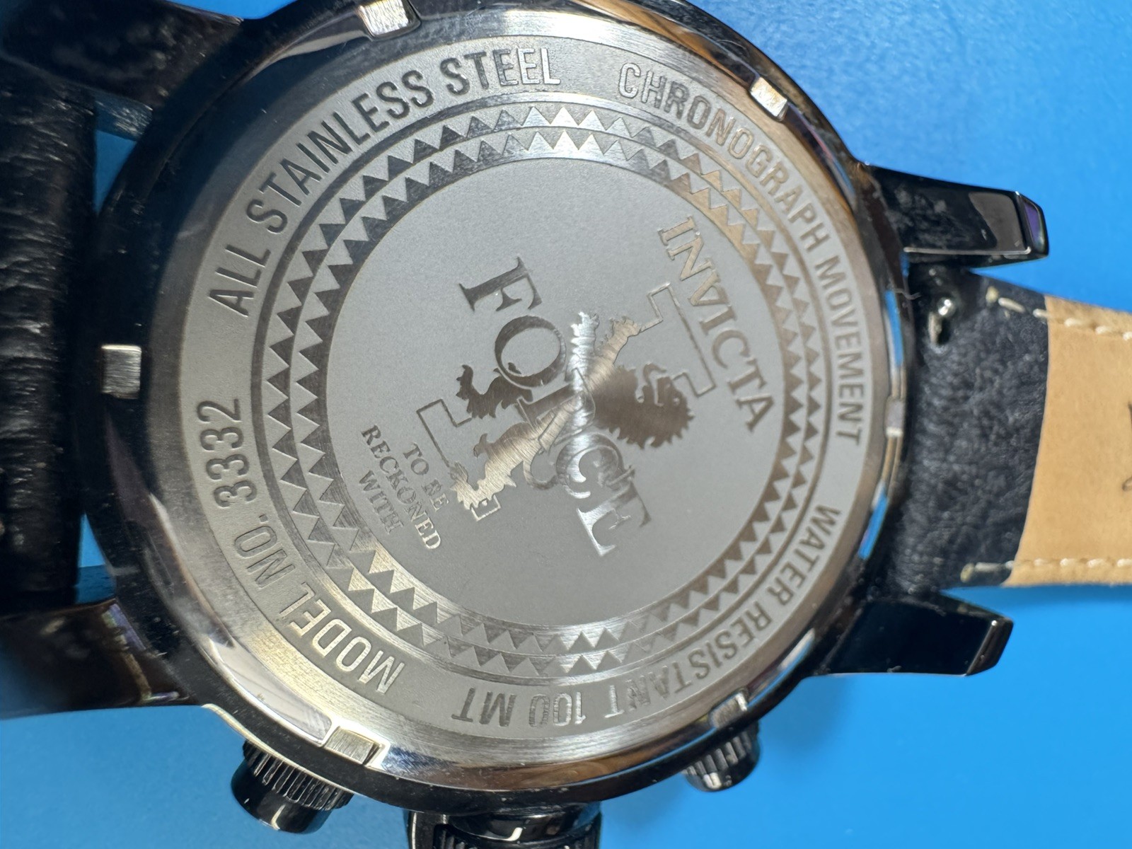 Invicta 46mm I Force Lefty 3332 Quartz Chronograph Leather Strap Watch