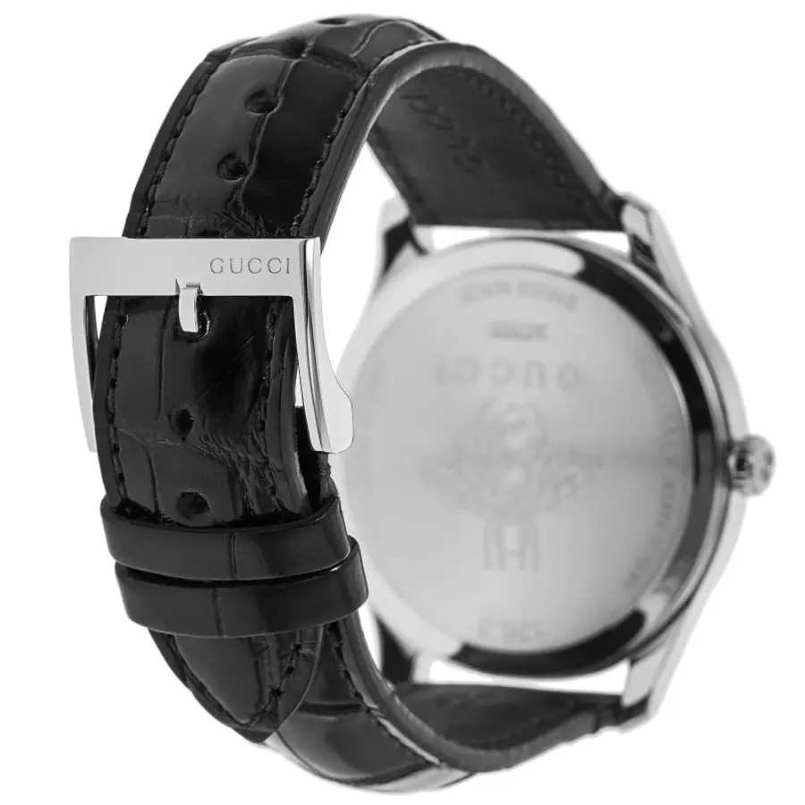 New Gucci G-Timeless Quartz White Dial Black Leather Strap Men’s Watch YA126325