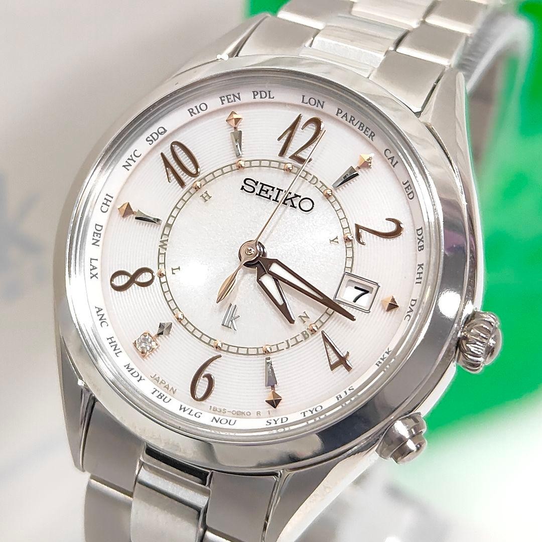 Seiko Lukia SSQV077 1B35-0AA0 18cm Wrist Solar Controlled Mens Watch Titanium