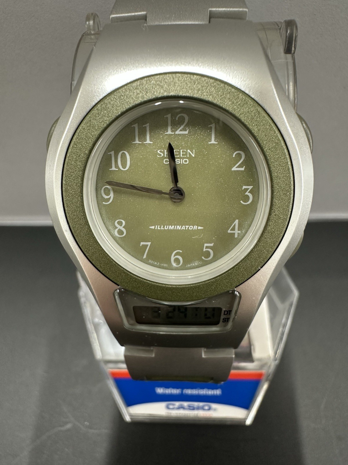 Casio SHN100B-3B Ladies Green fabric Band Watch