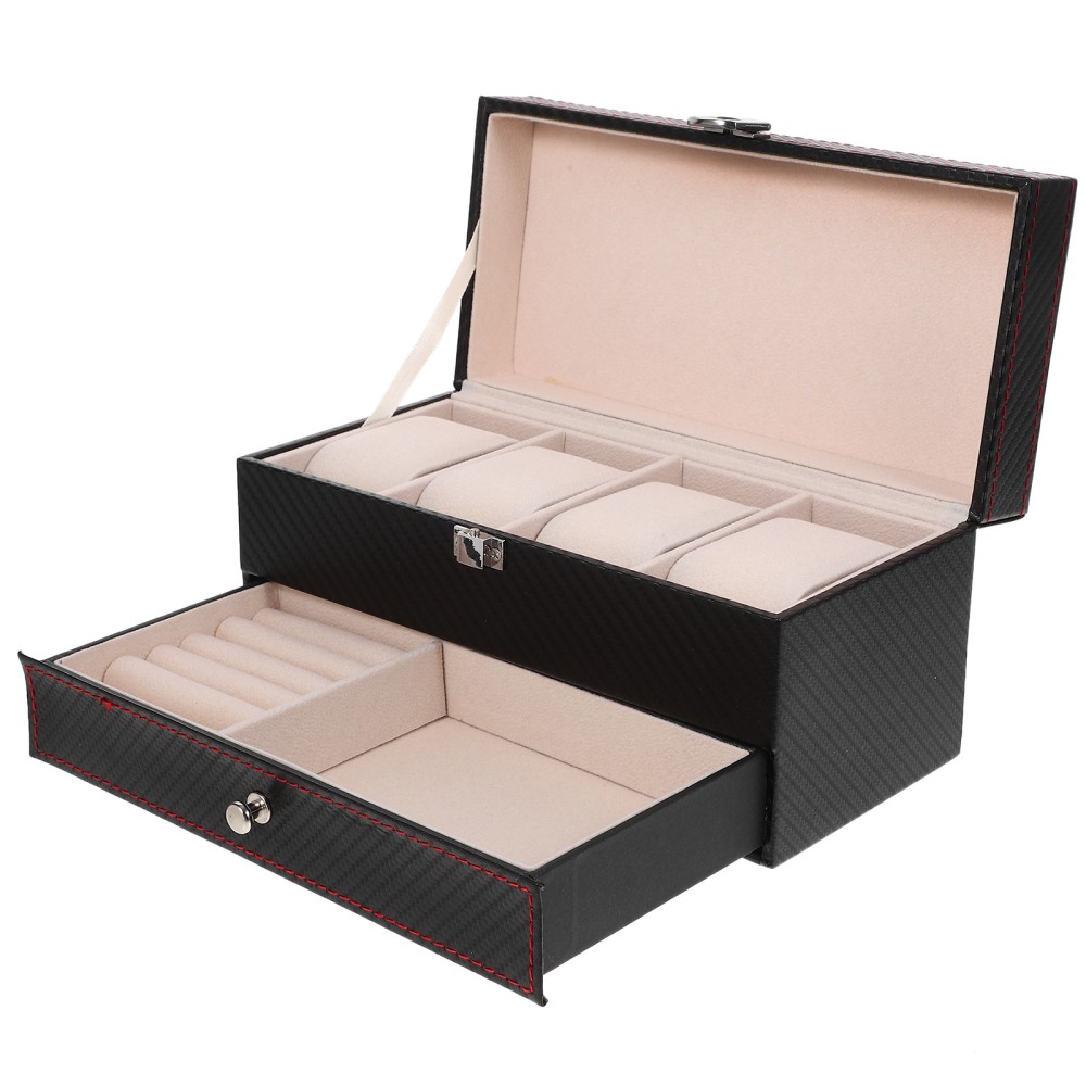 Moisture Proof Watch Display Box Black Home Use 1Pcs 8.8×4.2×4.3in