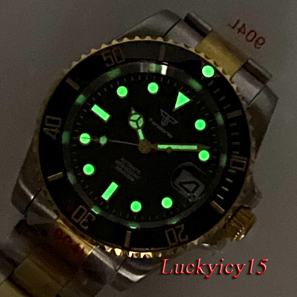 Tandorio 40mm 20ATM Black Dial Japan NH35 Automatic Mens Watch Sapphire Glass
