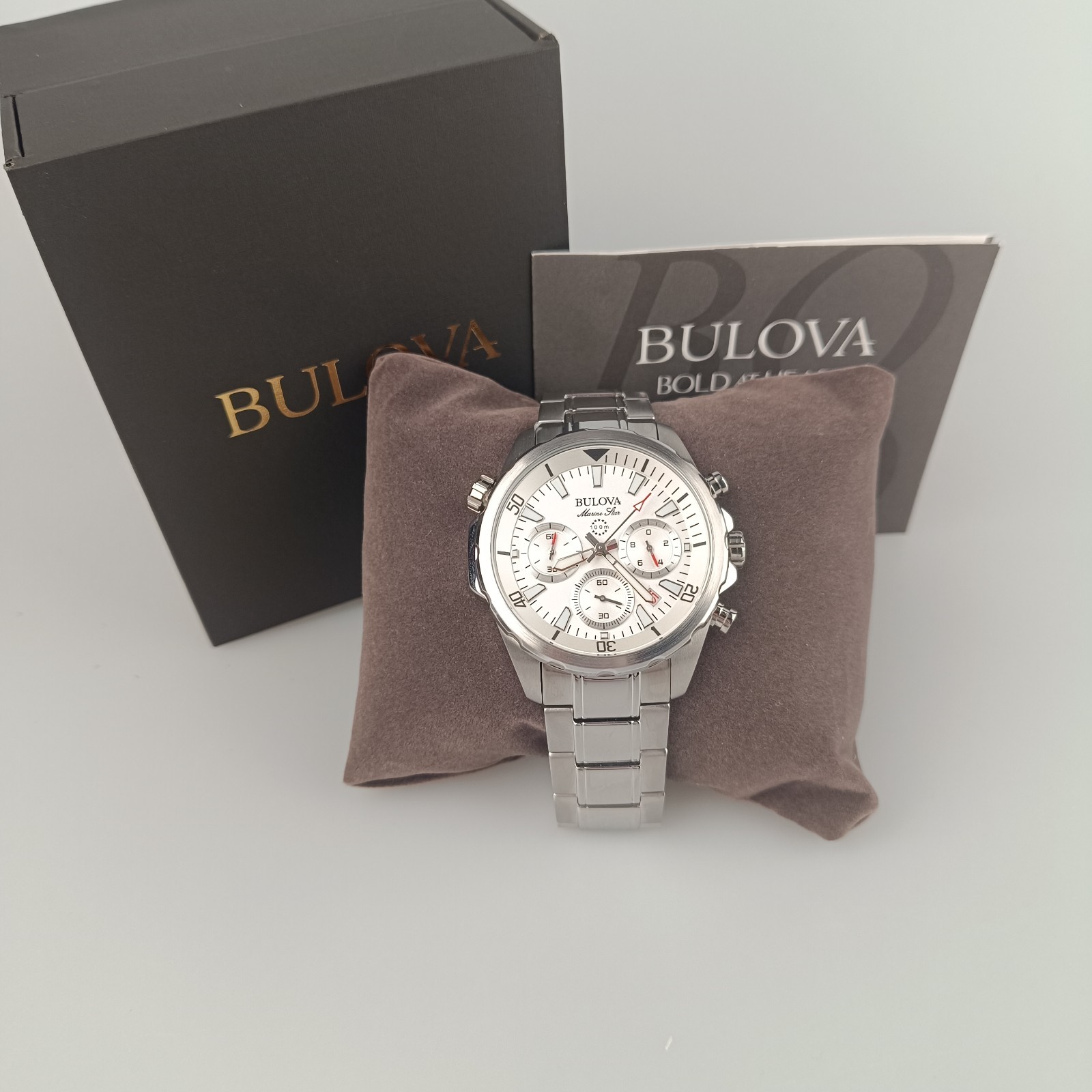 Bulova 96B255 Marine Star Men’s 43mm Stainless Steel White Dial Quartz Watch