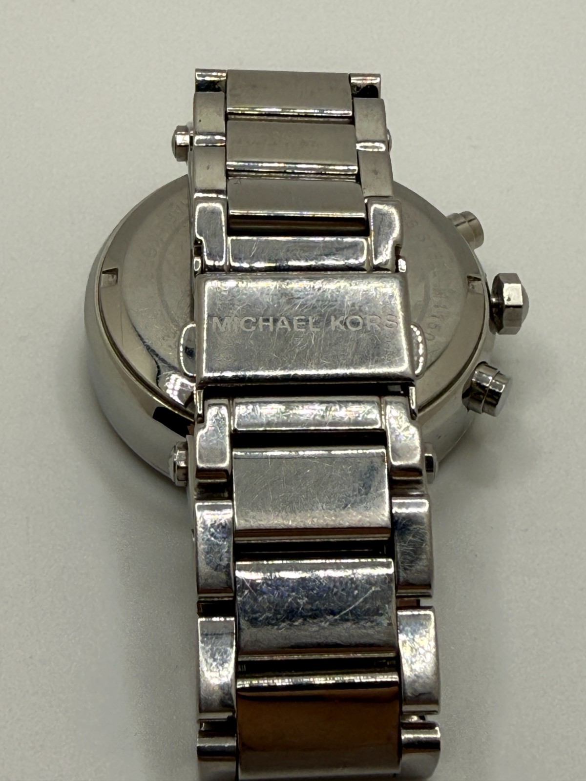 Michael Kors MK5353 Parker Chronograph Watch Women’s Silver PVC Stainless Steel