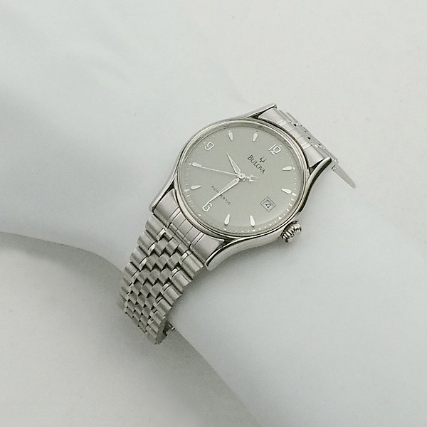 Bulova Classic 46091 BVC301 Automatic Men’s Watch Light Gray SS 35.5mm New