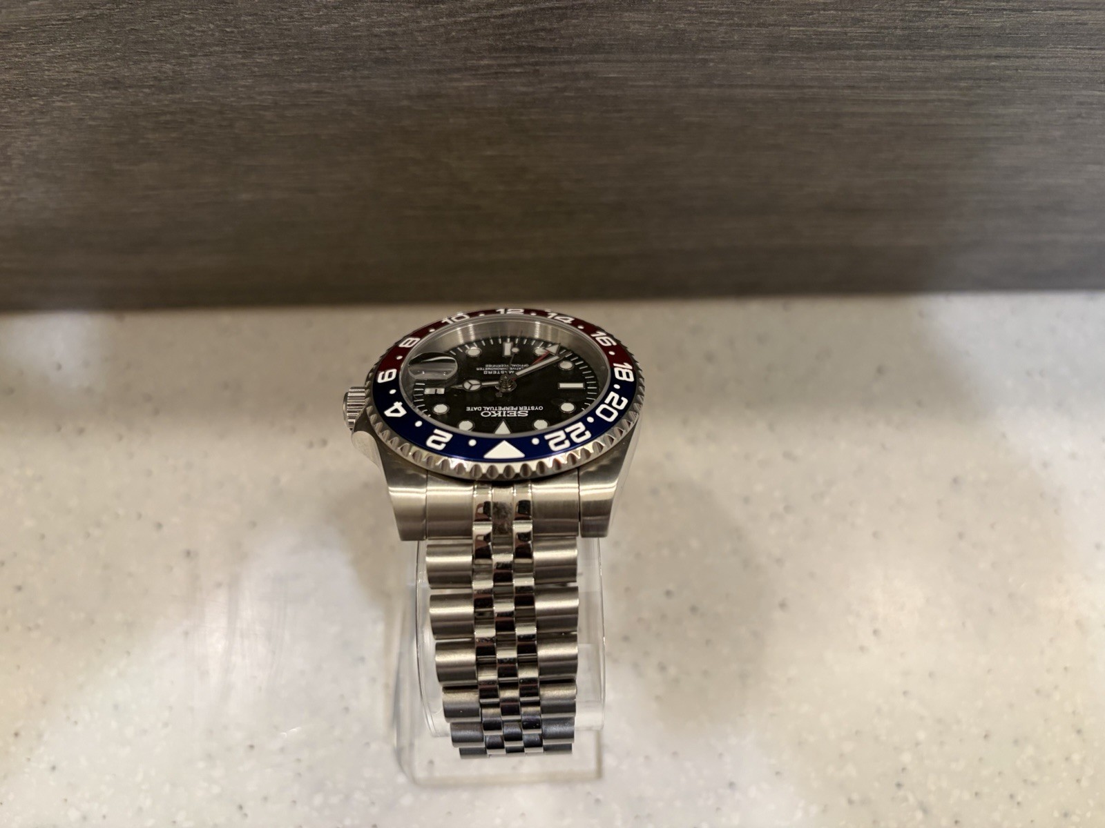 Custom NH34 Automatic GMT Watch | Jubilee Bracelet | Pepsi Bezel | Sapphire