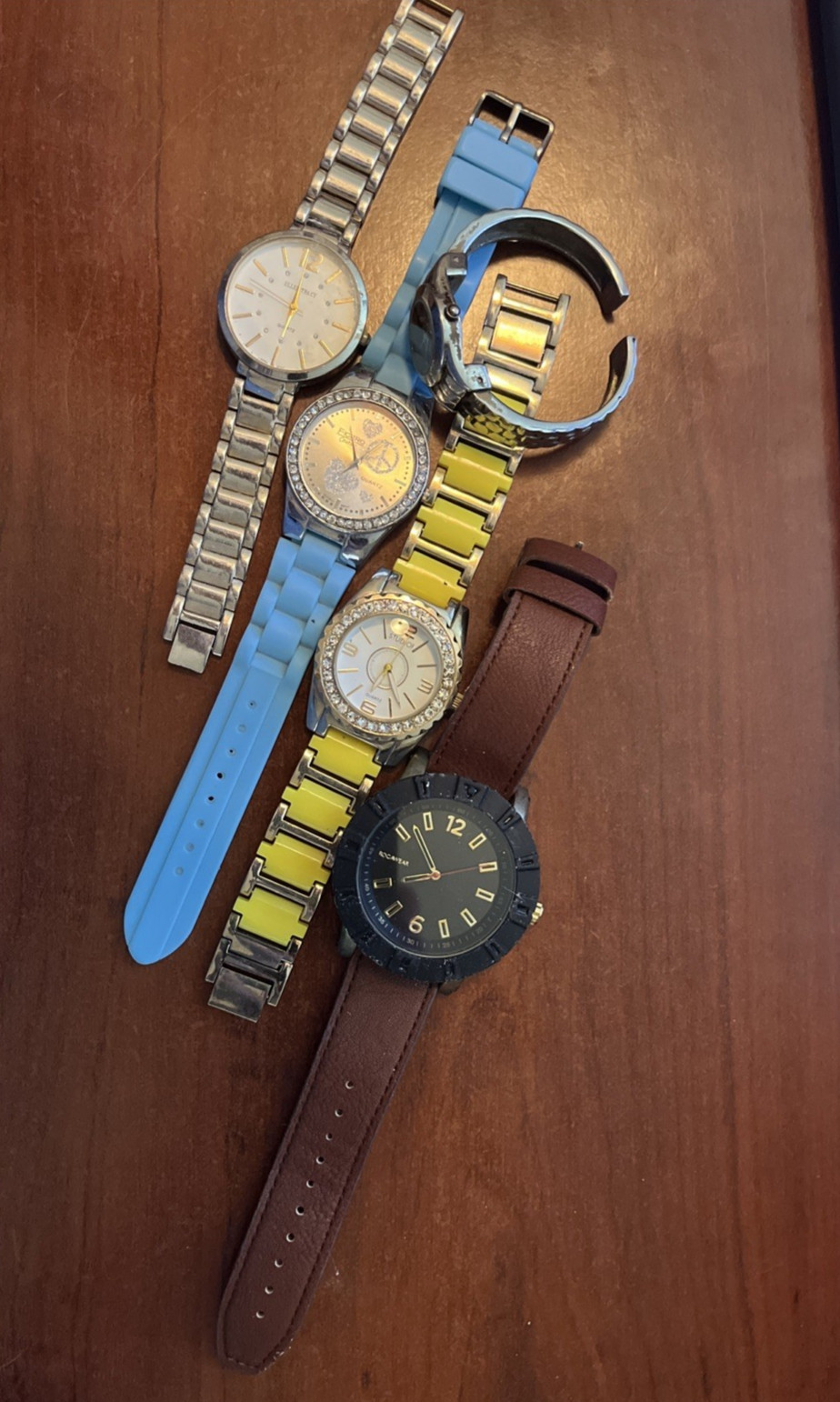 Lot of 5 various brands of watches untested See Photos and Descriptions