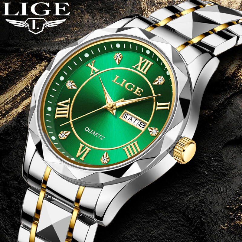 Men’s Casual Watch Stainless Steel Quartz Date Waterproof Business Wristwatch