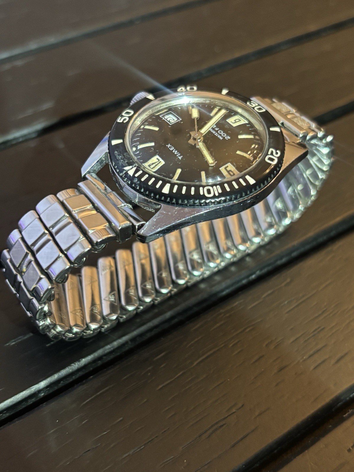 ‼️Vintage Timex Calendar🤿 Skin Diver🛟 200 Feet “ Rare 🇬🇧Dial- Looks Great‼️
