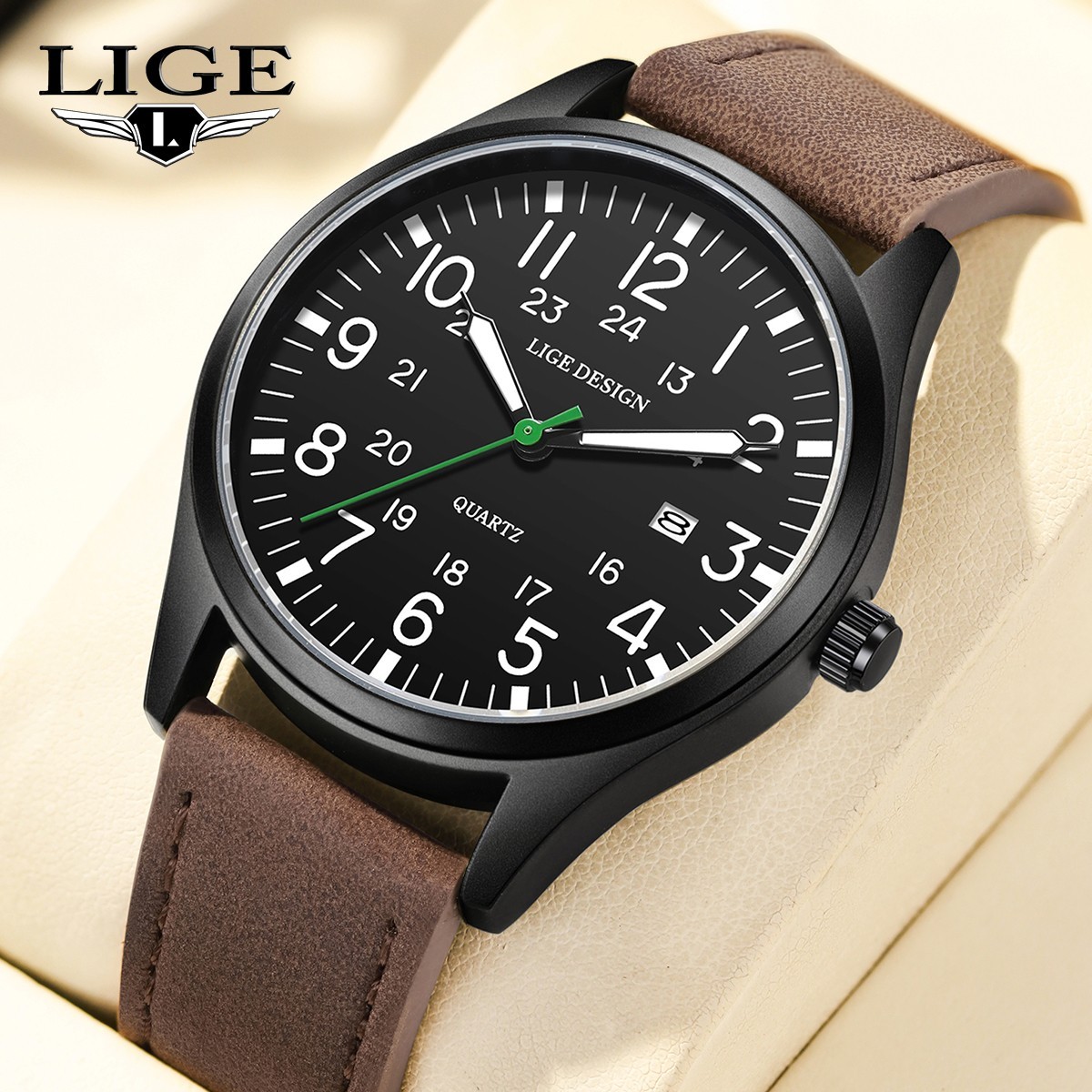 Men’s Watch Military Army Durable Luminous Quartz Date Waterproof Wristwatch USA
