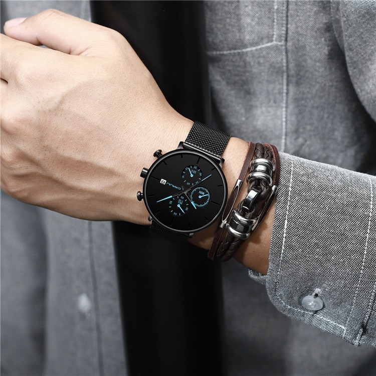 Men’s Quartz Watch Japan Movement 30M Waterproof Alloy Plexiglass Casual Fashion