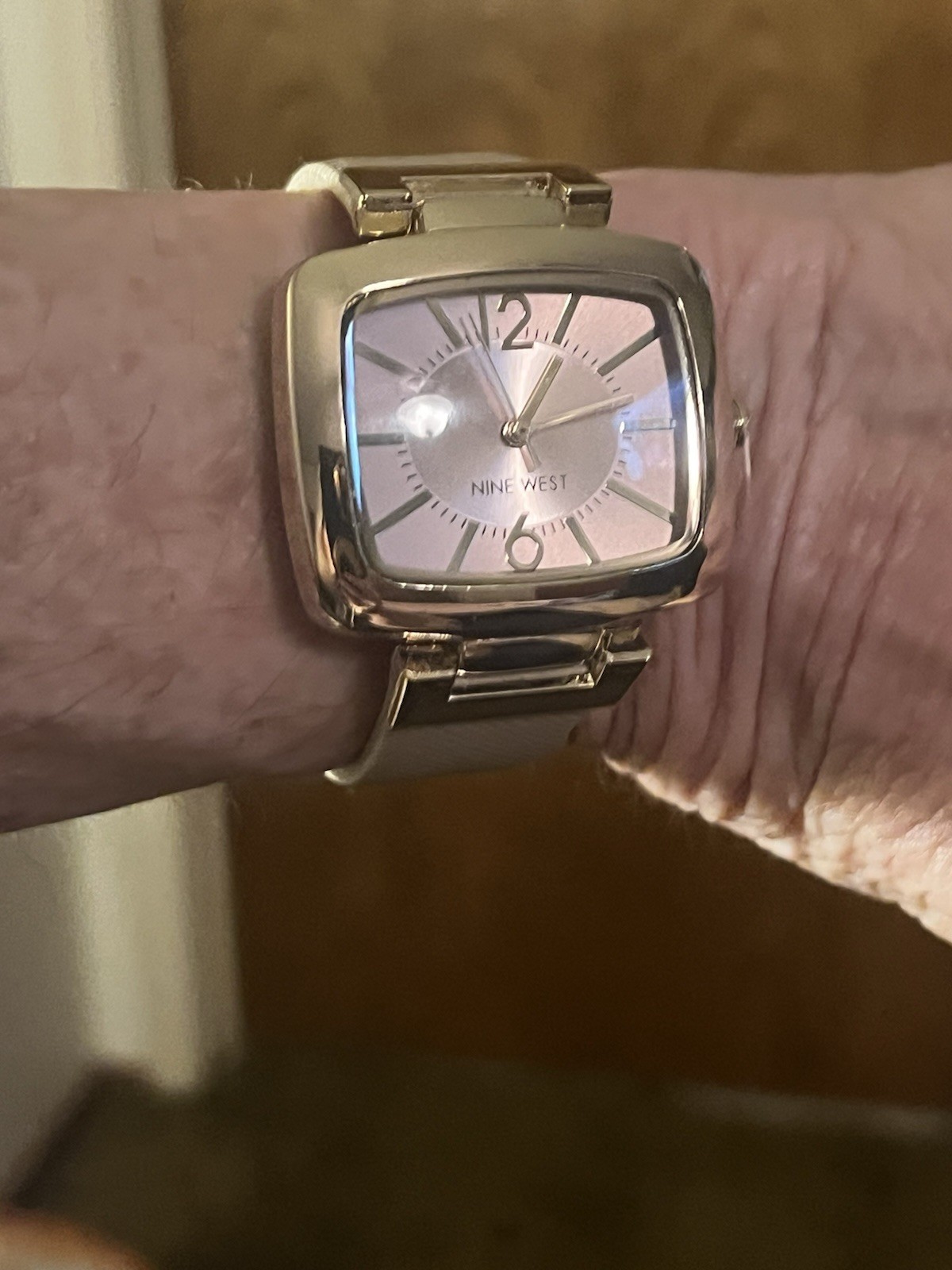 Nine West Stylish Contemporary Gold Tone Ladies Watch