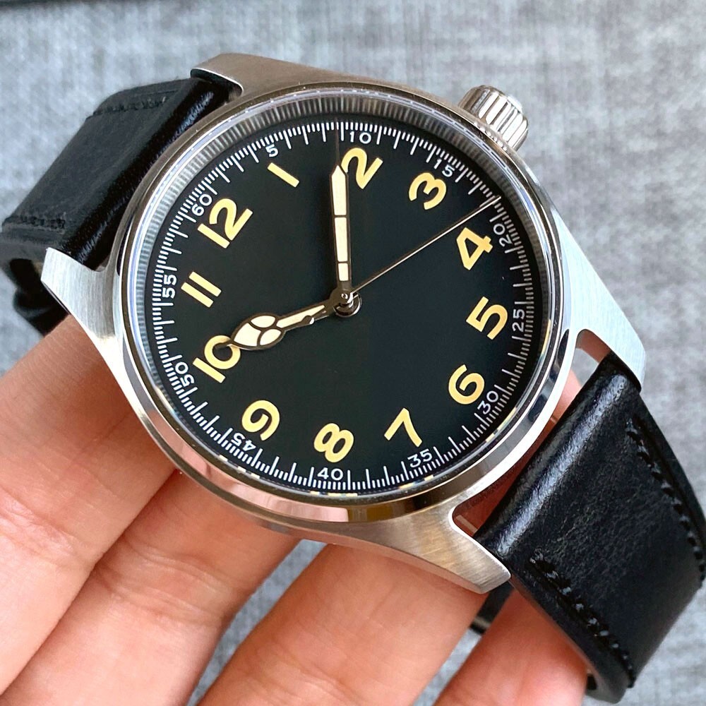 Pilot 39mm Tandorio Black Dial Sapphire Glass Japan NH35A Automatic Mens Watch