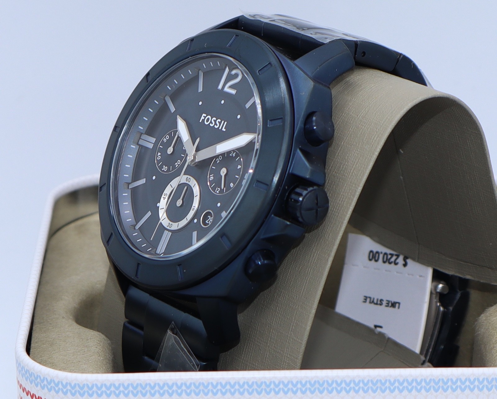 Fossil Privateer Sport IP Navy Blue Chronograph BQM7124 Mens Watch