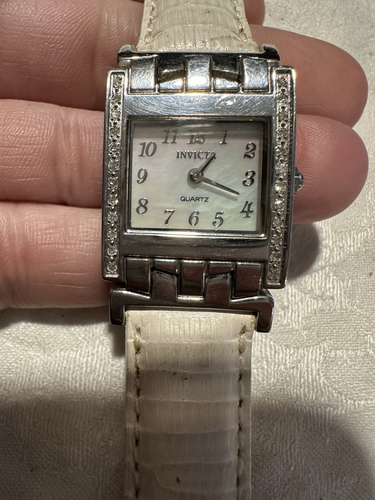 Invicta Women’s Quartz Watch With White Lizzard Band