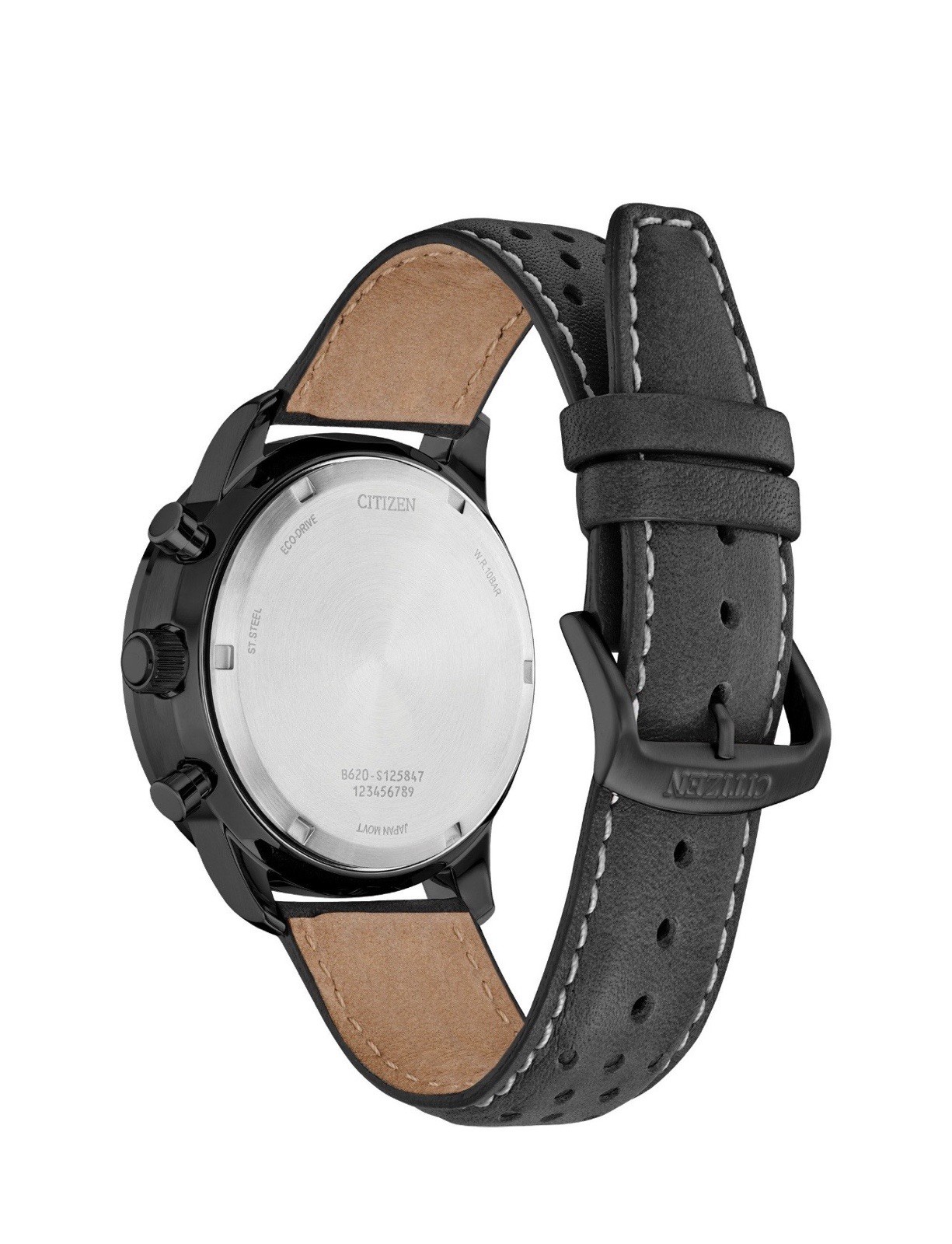 Citizen Eco-Drive Sport Casual Black Gray Mens 44mm Chronograph Watch CA4505-04E